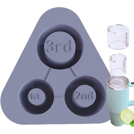 Silicone Ice Cube Tray with lid for Stanley Cups Makes 3 Large Hollow Ice Cubes