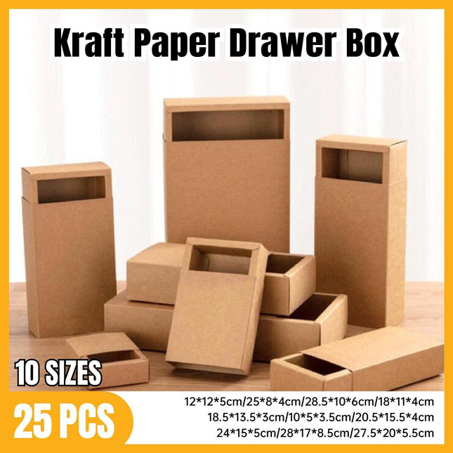 Kraft Paper Drawer Box Packaging Gift Storage Organiser Small Kraft Boxes