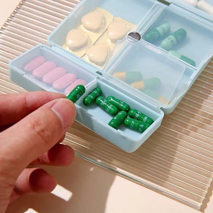 4PCS Weekly Pill Organizer Seven-Day Magnetic Folding Medicine Box Travel Case
