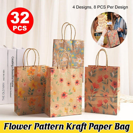 32Pcs Printed Party Paper Bags Tote Bags for Gift Packaging Shopping Favors
