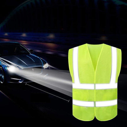 Safety Vest Reflective Tape Yellow Day Workware Night High Visibility - Aimall