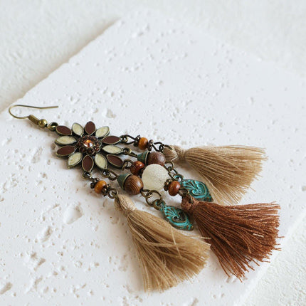 Chic Bohemian Dreamcatcher Tassel Earrings Geometric Design Women Jewelry