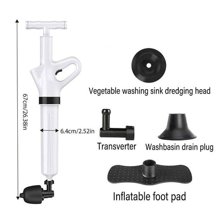 High Pressure Toilet Pipe Sewer Dredge Tool Pneumatic Suction Floor Drain Tool
