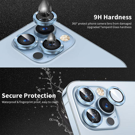 For iPhone 14pro/max Metal Camera Lens Glass Screen Protector - Aimall