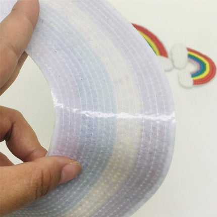 10PCS Large Colorful Sequin Embroidered Rainbow Patches DIY Clothing Accessories