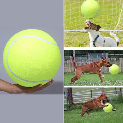 Inflatable Tennis Ball Pet Toy for Dogs Training Interactive Play Fetch Fun