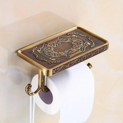 Aluminum Wall Mounted Bathroom Toilet Paper Holder Rack Phone Towel Tissue Roll