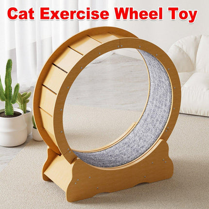 Cat Exercise Wheel Toy Furniture Running Treadmill Exerciser Scratcher Board