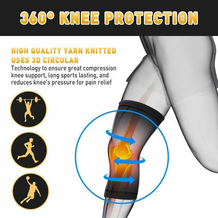 AOLIKES®3D Weaving Knee Support Brace Sleeve Sports Joint Kneelet Leg Breathable Red - Aimall