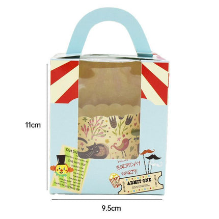 50x Assorted Color Muffin Cake Boxes with Clear Window & Handle High Quality
