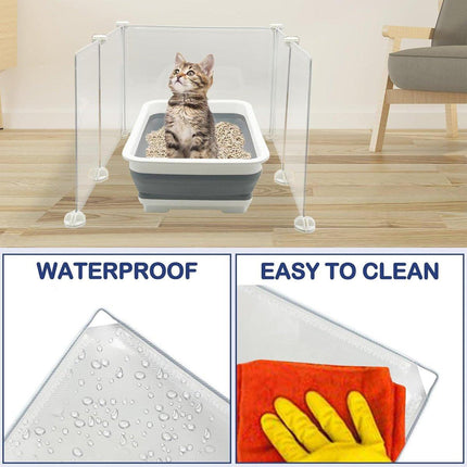 Cat Litter Box Enclosure Splash Proof Baffle Cover Partition for Cats Shield