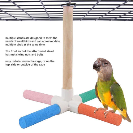 Parrot Toy Bird Stand Colorful Umbrella Perch Claw Grinding Stick 4 Colours