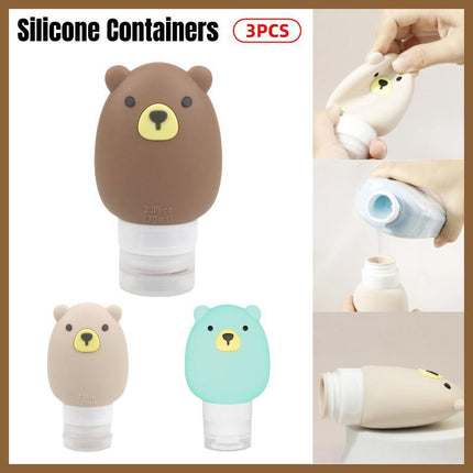 3pcs Silicone Travel Dispenser Bottles Portable Travel Size Storage Containers