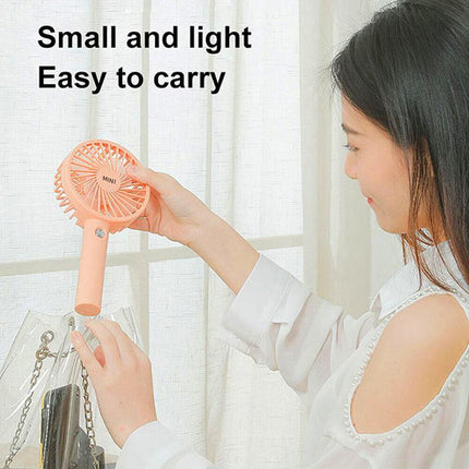 Mini Portable Hand-held Desk Fan Cooling Cooler USB Air Rechargeable 3 Speed - Aimall
