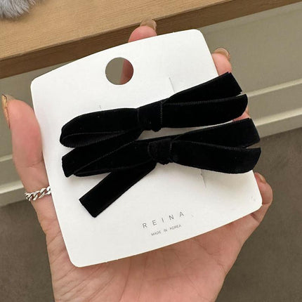 2PCS Bow Children's Hair Clip Flocking Velvet Hair Clip Sweet Hairpin Girls Gift - Aimall