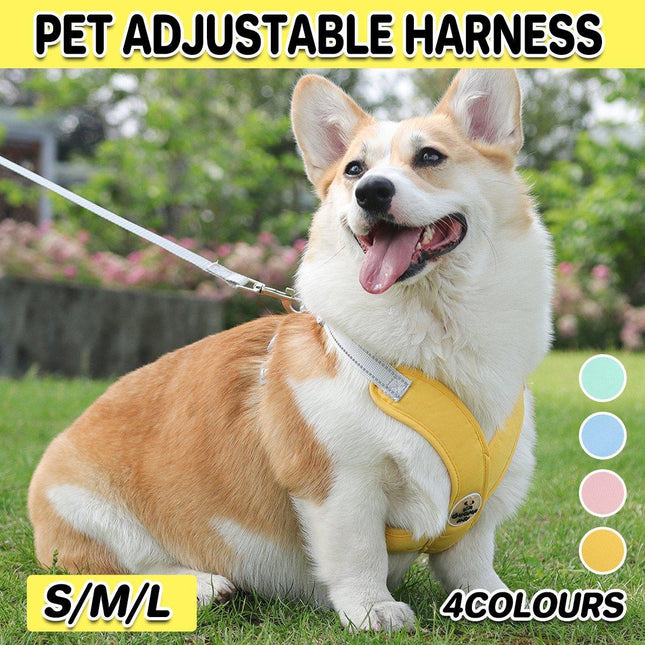Reflective Dog Leash Vest Type Pet Harness Adjustable Chest Strap Small Dogs
