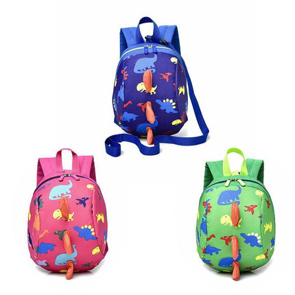 Kids Safety Harness Backpack Leash Child Toddler Anti-lost Dinosaur Bag Cartoon - Aimall