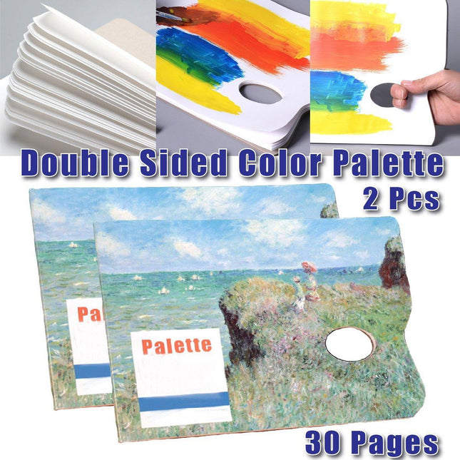 2PCS Double Sided Disposable Paper Palette Tear Wash Free for Acrylic Oil Paint