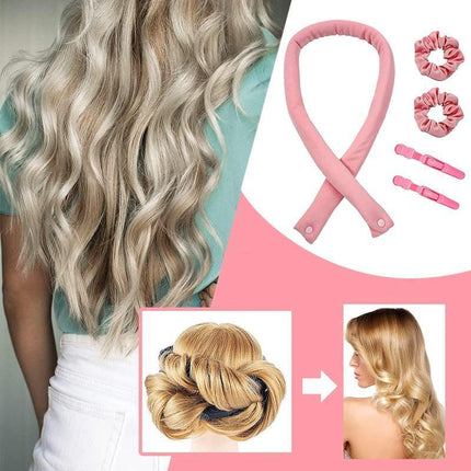 Heatless Curling Rod Headband Lazy Curler No Heat Curls Ribbon Hair Hair Curlers - Aimall