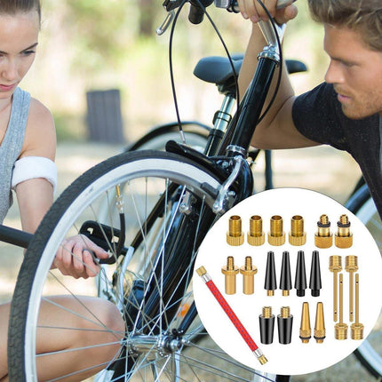 21pcs Bicycle Valve Adapter Set Universal Bike Tire Valve Converter Group Kit