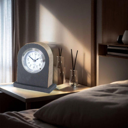 Classic Hotel Alarm Clock Quartz Movement Faux Leather Design with Clear Display