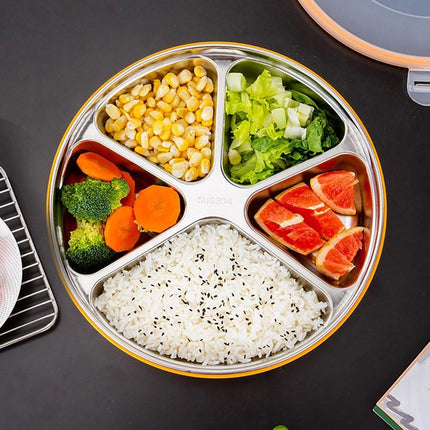 Multi Compartment Lunch Box with Lid Five Compartments Food Storage Fruit Plate