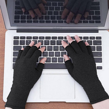Brace Arthritis Hand Compression Gloves fingerless gloves Pain Relief Purple - Aimall