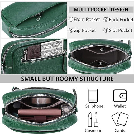 Wide Shoulder Strap Crossbody Fashion Handbag Small Green Square Bag for Women