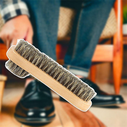 Double Sided Leather Shoe Polish Brush Oval Oiled Scrub Shoe Cleaning Tool