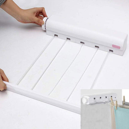 Wall Mounted Clothes Hanger Dryer Clothesline Laundry Washing Line Drying Rack