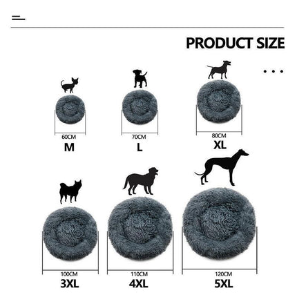 Purple Cat Bed Pet Bed Dog Donut Nest Calming Deep Sleeping Soft Plush Kennel Washable - Aimall