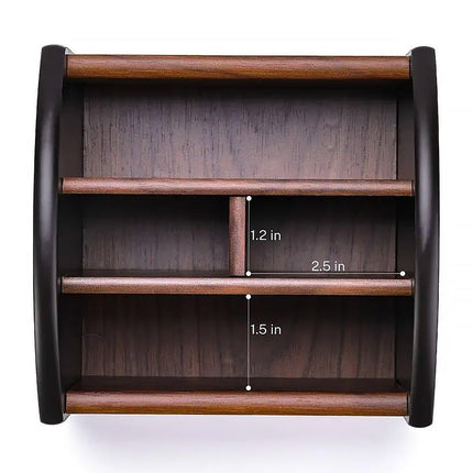 Rotatable Wooden Desktop Storage Box Organizer Creative Office Business Gift