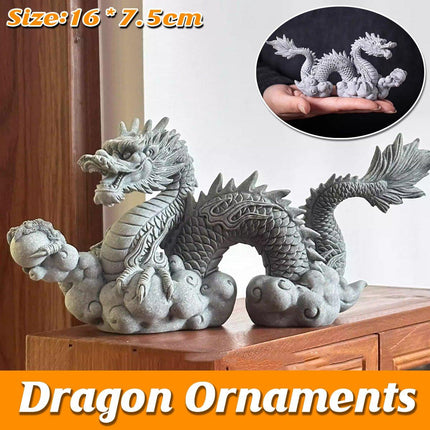 Imitation Lapis Lazuli Dragon Ornament Garden Fish Tank Aquascape Chinese Decor