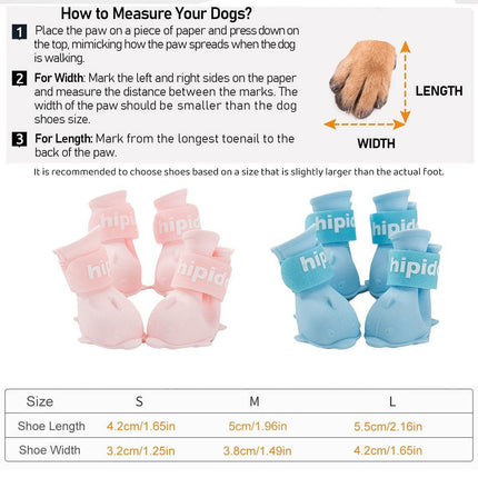 4pcs Cartoon Pet Rain Boots Waterproof Non-Slip Wear-Resistant Shoes for Dogs