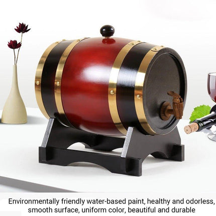 5L Wooden Wine Barrel Whiskey Rum Beer Spirits Storage Brewing Cask Vintage