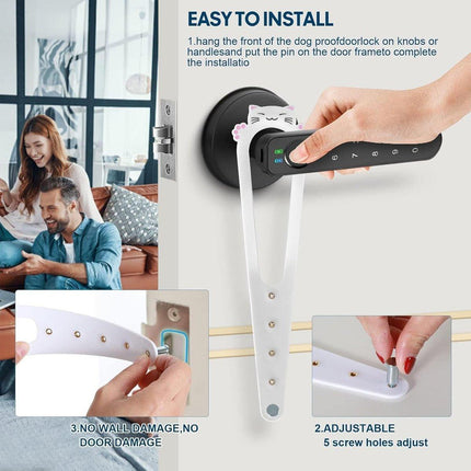 2PCS Pet Door Blocker Room Prevent Dogs From Entering Cat Elastic Cat Free Access Adjustable