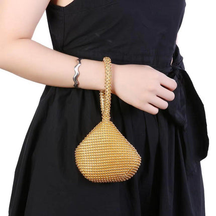 Elegant Triangle Sequin Evening Clutch Bag Glitter Solid Colour Shell Purse
