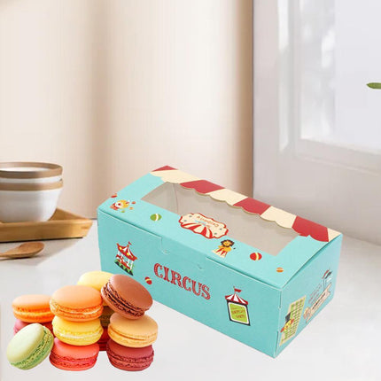 50PCS Set of 2 Premium Cake Packaging Boxes Clear Window Food Grade Cardboard