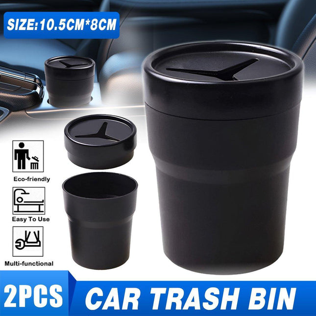 2PCS Car Mini Trash Can Auto Garbage Holder Vehicle Dust Bin Storage Container
