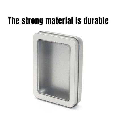 10pcs Metal Iron Box with Open Window Storage Rectangle Packaging Containers