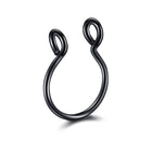 0.8MM High Quality Thin Septum Fake Nose Clip Ring Stud No Piercing 5Colours 0.8*8MM - Aimall