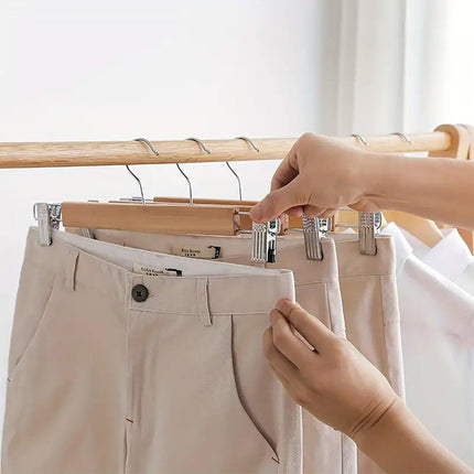 10pcs Multifunctional Trouser Hanger with Clips Skirt Pants Clip Hangers Home
