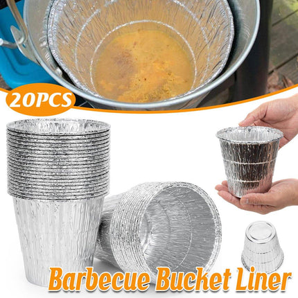 20pcs Tin Foil BBQ Bucket Liners Disposable Outdoor Grill Liner for Cookin