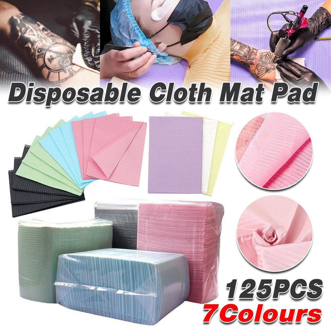 125PCS Disposable Waterproof Tattoo Cleaning Pad Dental Table Cover Film Mat