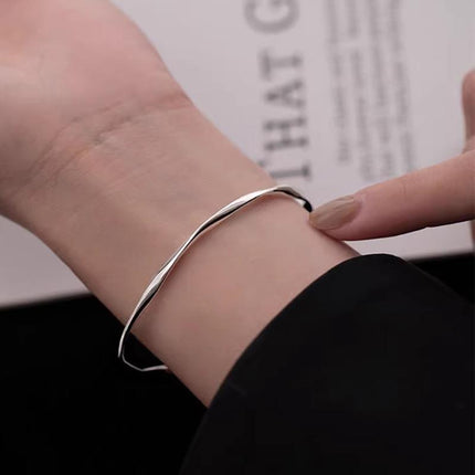 Women Fishtail Bracelet Chain Twisted Cuff Bracelet Bangle Adjustable Bracelets - Aimall