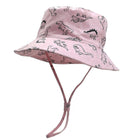 Cartoon Dinosaur Bucket Hat with Wide Brim for Summer Sun Protection