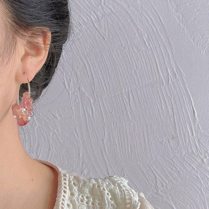 Handmade Colourful Gravel Bead Drop Earrings Women Girls Trendy Fashion