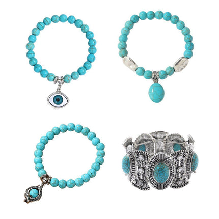 Turquoise Bracelet Adjustable Natural Stone Friendship Bracelets Gift