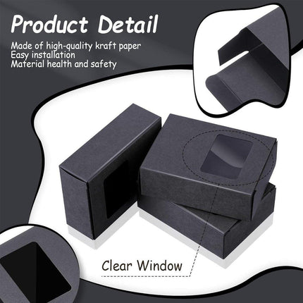 50X Soap Packaging Boxes Paper Box Kraft Window Rectangular