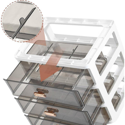 3Layer Cosmetic Organiser Storage Drawer Case Makeup Box for Home and Bathroom